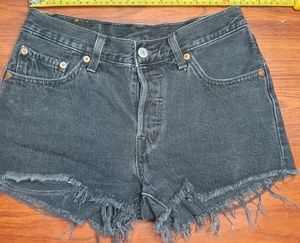 Levi’s 501 size 25 black button fly cut off jean shorts